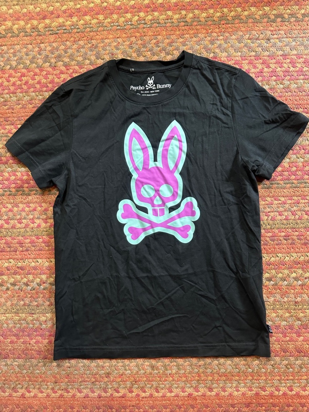 NWOT PSYCHO BUNNY BLACK GRAPHIC LOGO TEE